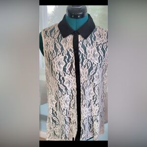 Nicole Miller Lace Top L STUNNING